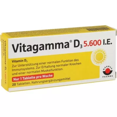 VITAGAMMA D3 5.600 I.U. Βιταμίνη D3 NEM Δισκία, 20 τεμ
