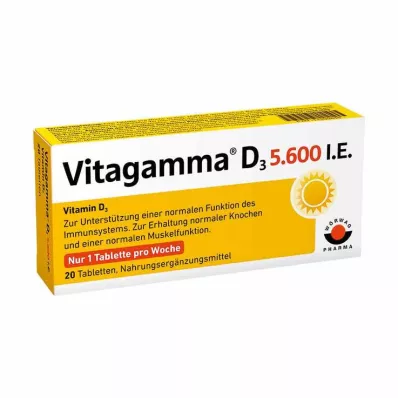 Vitagamma D3 5.600 I.U.Vitamin D3 NEM δισκία, 20 τεμ