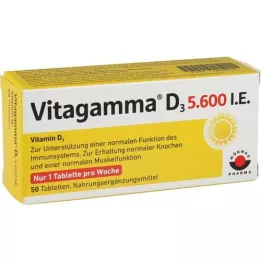 VITAGAMMA D3 5.600 I.U. Βιταμίνη D3 NEM Δισκία, 50 τεμ