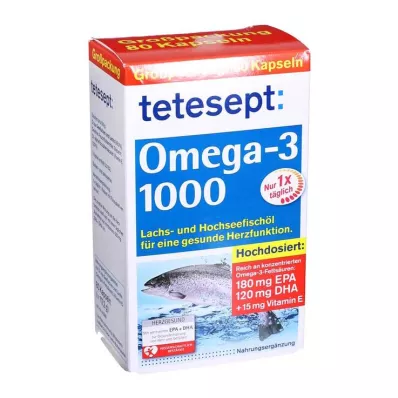 Tetesept Omega-3 1000 κάψουλες, 80 τεμάχια