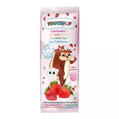 TOOTHPOP Γλειφιτζούρι οδοντιατρικής φροντίδας με γεύση φράουλα, 1 τεμάχιο TOOTHPOP Γλειφιτζούρι οδοντιατρικής φροντίδας με γεύση φράουλα, 1 τεμάχιο