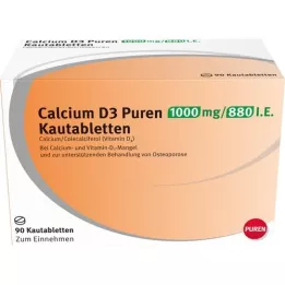 CALCIUM D3 Puren 1000 mg/880 I.U. Μασώμενα δισκία, 90 κάψουλες