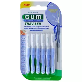 GUM TRAV-LER Ενδοδοντικό βουρτσάκι 0.6mm candle light blue, 6 τεμάχια