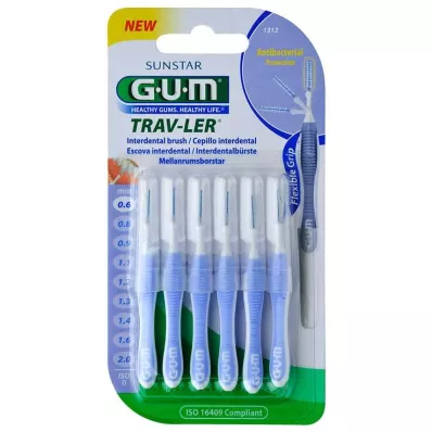 GUM Trav-Ler 0.6IN κερί γαλάζιο μεσοδόντιο γείσο, 6 τεμ