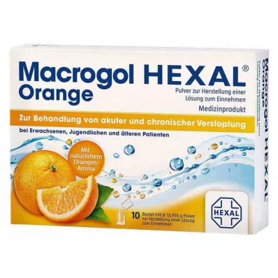 Macrogol HEXAL Πορτοκαλί σκόνη για πόσιμο διάλυμα φακελλίσκος, 10 τεμ
