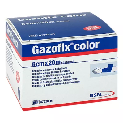 Gazofix έγχρωμος επίδεσμος στερέωσης συνεκτικός 6 cmx20 m μπλε, 1 τεμάχιο