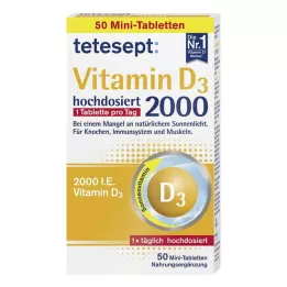 TETESEPT Βιταμίνη D3 2.000 επικαλυμμένα με λεπτό υμένιο δισκία, 50 τεμάχια