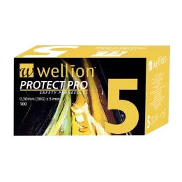 WELLION PROTECT PRO Στυλό-βελόνες ασφαλείας 30 G 5 mm, 100 τεμ