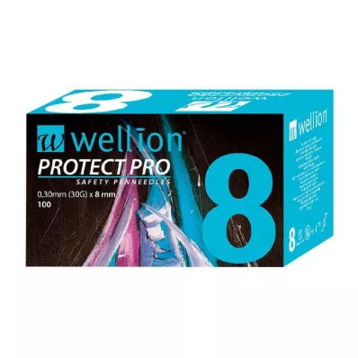 Wellion Protect Pro Safety Pen Needles 30 G 8 mm, 100 τεμ