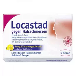 LOCASTAD κατά του πονόλαιμου Μέλι-Λεμόνι Lut.-T., 24 τμχ
