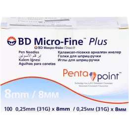 BD MICRO-FINE+ 8 βελόνες στυλό 0,25x8 mm, 100 τεμ