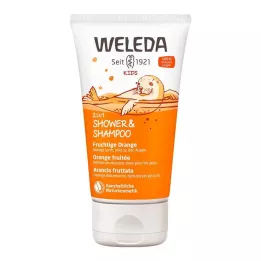 WELEDA Παιδικό ντους 2 σε 1 &amp; Σαμπουάν με φρουτώδες πορτοκάλι, 150 ml