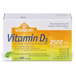 GESUNDFORM Βιταμίνη D3 2.500 I.U. Vega-Caps, 100 τεμάχια