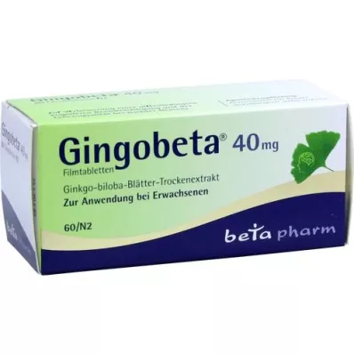 GINGOBETA Επικαλυμμένα με λεπτό υμένιο δισκία 40 mg, 60 τεμάχια