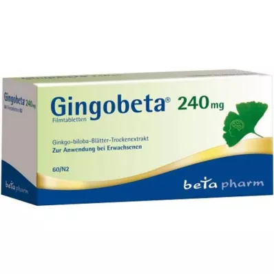 Gingobeta 240 mg επικαλυμμένα με λεπτό υμένιο δισκία, 60 τεμ Gingobeta 240 mg επικαλυμμένα με λεπτό υμένιο δισκία, 60 τεμ