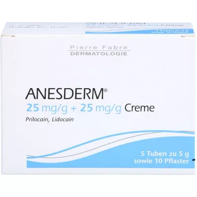 ANESDERM 25 mg/g + 25 mg/g κρέμα + 10 επιθέματα, 5X5 g