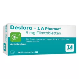 Deslora – 1 A Pharma® 5 mg επικαλυμμένα με λεπτό υμένιο δισκία, 20 τεμ
