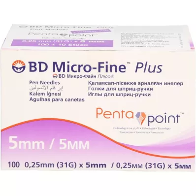 BD MICRO-FINE+ 5 βελόνες στυλό 0,25x5 mm 31 G, 100 τεμ