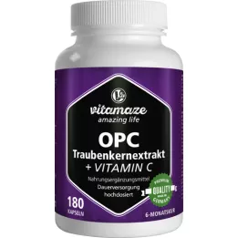 OPC TRAUBENKERNEXTRAKT κάψουλες υψηλής δόσης+βιταμίνη C, 180 τεμάχια