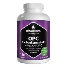 OPC TRAUBENKERNEXTRAKT κάψουλες υψηλής δόσης+βιταμίνη C, 180 τεμάχια