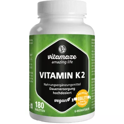 VITAMIN K2 200 μg υψηλής δόσης vegan δισκία, 180 τεμάχια