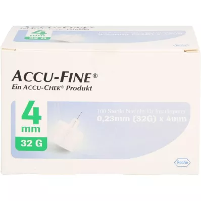 ACCU FINE αποστειρωμένες βελόνες για στυλό ινσουλίνης 4 mm 32 G, 100 τεμάχια