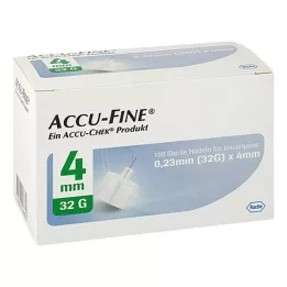 ACCU FINE αποστειρωμένες βελόνες για στυλό ινσουλίνης 4 mm 32 G, 100 τεμάχια