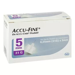 ACCU FINE αποστειρωμένες βελόνες για στυλό ινσουλίνης 5 mm 31 G, 100 τεμάχια