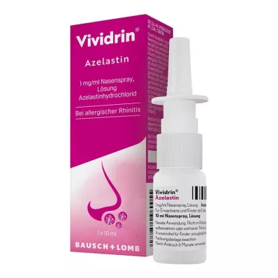 Vividrin® Azelastine ρινικό σπρέι οξεία βοήθεια για αλλεργίες και αλλεργίες, 10 ml