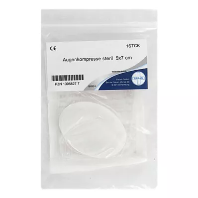 Κομπρέσα ματιών 50x70 mm αποστειρωμένη για κιτ πρώτων βοηθειών, 1 τεμάχιο