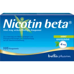 NICOTIN τσίχλα beta Mint 4 mg που περιέχει δραστικό συστατικό, 105 τεμάχια