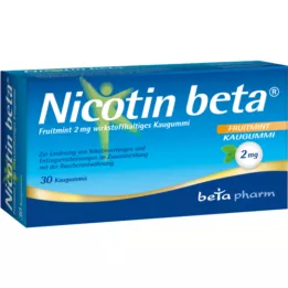 NICOTIN beta Fruitmint 2 mg τσίχλα που περιέχει δραστικό συστατικό, 30 τεμάχια