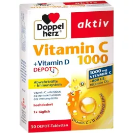 DOPPELHERZ Βιταμίνη C 1000+Βιταμίνη D Depot active, 30 τεμάχια