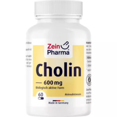 CHOLIN 600 mg καθαρά από bitartrate veg. κάψουλες, 60 τεμάχια