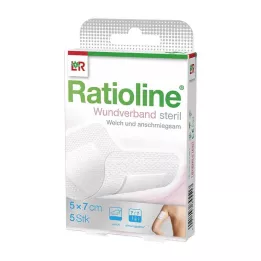 RATIOLINE Επίδεσμος τραύματος 7x5 cm αποστειρωμένος, 5 τεμ