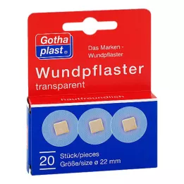 GOTHAPLAST Επίδεσμοι πληγών 2,2 cm διαφανείς, 20 τεμάχια