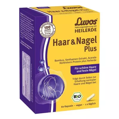Luvos Healing Clay Organic Hair &amp; Κάψουλες Nail Plus, 60 τμχ