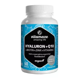 HYALURONSÄURE 200 mg υψηλής δόσης + συνένζυμο Q10 vegan, 60 τεμάχια
