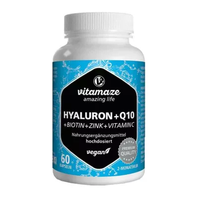 Υαλουρονικό οξύ 200 mg υψηλή δόση + Coenzyme Q10 vegan κάψουλες, 60 τμχ
