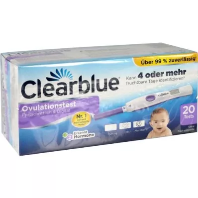 CLEARBLUE Τεστ ωορρηξίας προηγμένο &amp; ψηφιακό, 20 τεμάχια