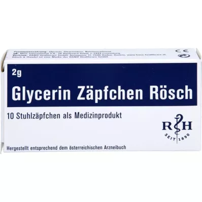 GLYCERIN ZÄPFCHEN Rösch 2 g κατά της δυσκοιλιότητας, 10 τεμάχια