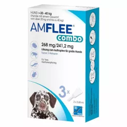AMFLEE combo 268/241,2mg Lsg.z.Auf.f.f.Hunde 20-40kg, 3 τεμ