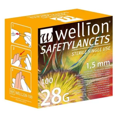 wellion® Safetylanets 28G, 100 τεμ