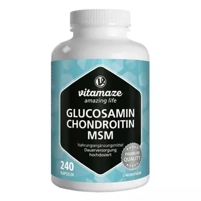 GLUCOSAMIN CHONDROITIN MSM Κάψουλες βιταμίνης C, 240 κάψουλες