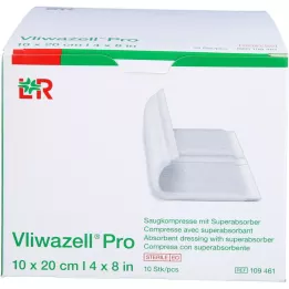 VLIWAZELL Pro superabsorb.compress.sterile 10x20 cm, 10 τεμάχια