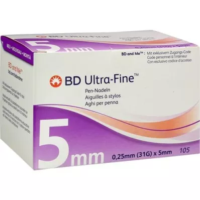 BD ULTRA-FINE Βελόνες στυλό 5 mm 31 G 0,25 mm, 105 τεμ