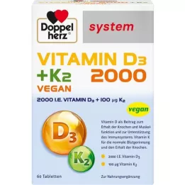 DOPPELHERZ Βιταμίνη D3 2000+K2 σύστημα δισκίων, 60 κάψουλες