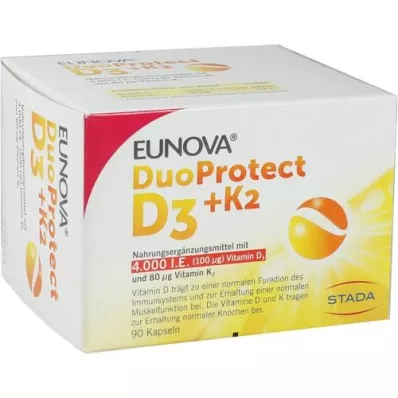 EUNOVA DuoProtect D3+K2 4000 I.U./80 μg κάψουλες, 90 τεμάχια