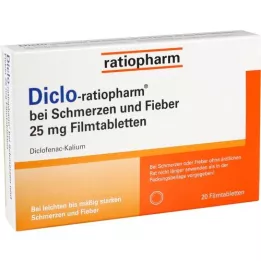 DICLO-RATIOPHARM για πόνο και πυρετό 25 mg FTA, 20 τεμάχια