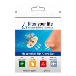FILTER YOUR LIFE Ρινικό φίλτρο για αλλεργικούς μεγέθους L, 7X2 τεμάχια